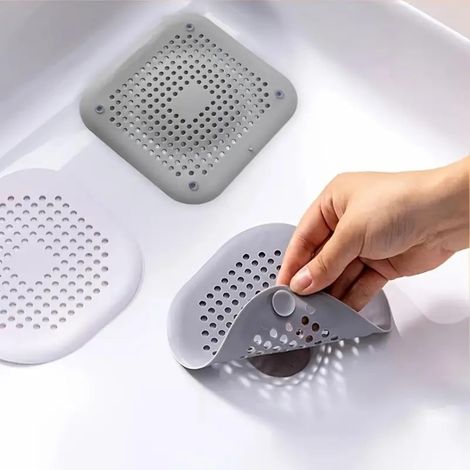 Obturateur de bonde en silicone, accessoire de salle de bain, protecteur de bonde de douche, filtre de bonde d'évier, bouchon pour cheveux, convient aux douches, cuisines, salles de bain et baignoires (1/5)