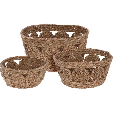 Cesta de Mimbre Decorada 3 Unidades