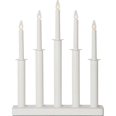 Star Trading Chandelier Plate, Blanc, Métal, 5 flammes, Bois, 45cm