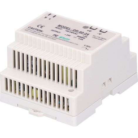 Alimentation sur rail DIN avec commutation LED régulée et réglable pour armoire de commande de boîte à fusibles DR-60-24 (1/5)
