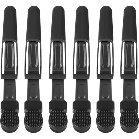 Lot de 6 pinces à cheveux crocodile antidérapantes à une seule griffe, noires (1/5)