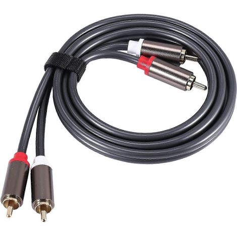 Câble audio HiFi 2 RCA mâle vers 2 RCA mâle, câble haut-parleur AV OFC, compatible avec TV, DVD, amplificateur, caisson de basses, barre de son, 1 mètre. (1/5)