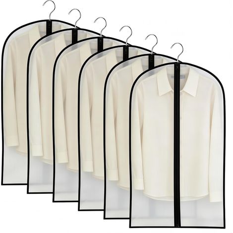 Lot de 12 Housse Vetements à Suspendre Anti‑Poussière Lmperméables Résistantes à l’humidité et à la Moisissure,Protection Pour Chemise Costumes,Manteau Robes 60 100cm (1/5)