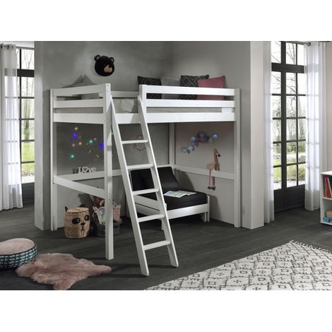 Lit mezzanine Claire 140x200 avec canapé-lit - blanc (1/5)
