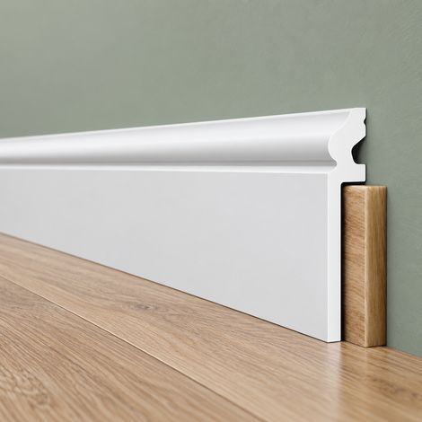 Battiscopa BIANCO Ducale Coprimarmo - coprivecchio 115x22mm in POLIMERI - (prezzo al metro)
