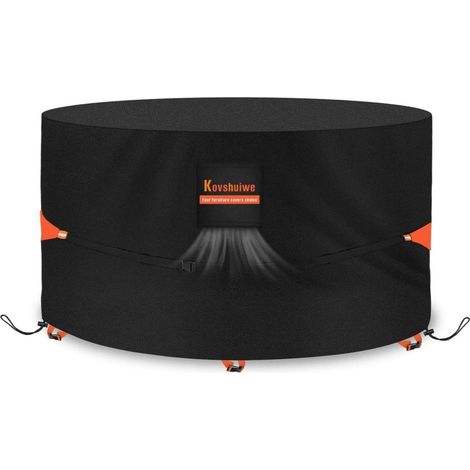 Abdeckung Gartenmöbel rund wasserdicht winddicht 420D Ø250x104cm (1/5)