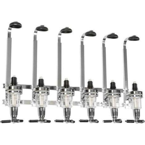 Porte-Bouteille Distributeur de Boisson Alcool Vin Mural Bar Pro Acier Pour 6 Bouteilles,de (1/5)