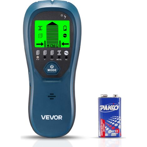 VEVOR Rilevatore di Montanti da Parete, Scanner Elettronico da Parete, Sensore con Display LCD ad Alta Definizione, Allarme Acustico, Sensore per Rilevamento per Cavi Elettrici, Blu (1/5)