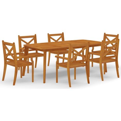 Maison Exclusive - Set da Pranzo per Giardino 7 pz in Legno Massello di Acacia