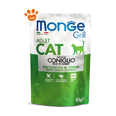 Monge Grill Cat Adult Coniglio - Monge Grill Cat Adult Coniglio - Bustina Da 85 Gr