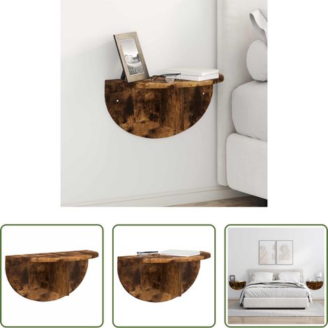 Wandregal Eiche - Wandregal Geräucherte Eiche 48 x 24 x 24 cm Holzwerkstoff (1/5)