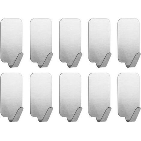 10-teiliges Set nagelfreier Edelstahlhaken, Aufbewahrungshaken für Küche und Wohnzimmer, multifunktionale Türhaken, kleine Edelstahlhaken