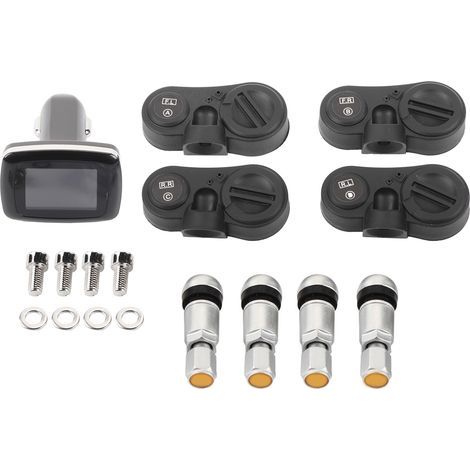 Headerbs Allume-Cigare TPMS, Système de Surveillance de la Pression des Pneus Allume-Cigare TPMS Intelligent de Voiture avec 4 Capteurs Internes (1/5)