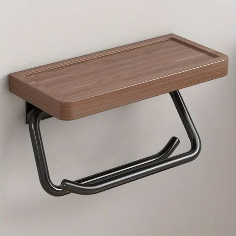 Porte-papier toilette avec étagère, support de rangement en bois pour mouchoirs en papier, distributeur mural de mouchoirs en papier, porte-papier toilette suspendu, accessoires de salle de bain