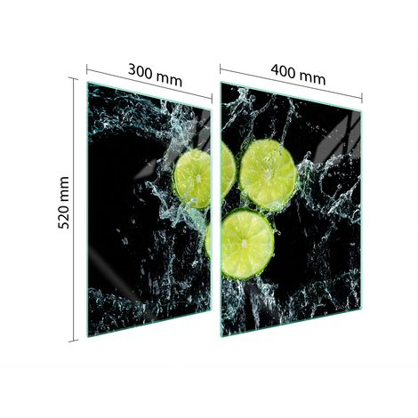 GLASSCHUTZPLATTE FÜR HERD 70x52 ZITRONE