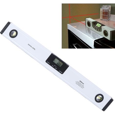 SHSIWI Hochpräzisions-Winkelmesser aus Aluminiumlegierung mit leistungsstarker magnetischer elektronischer Digitalanzeige, 600 mm Wasserwaage (1/5)