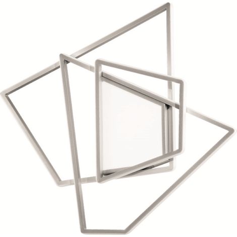 Plafoniera Led GALAXY 65x60 cm in metallo Argento e diffusore in acrilico (1/4)