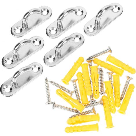 6 crochets balançoire, inox, pour hamac, avec vis et plafond (1/5)