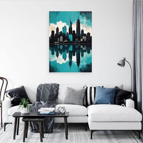 Wandbild Moderne Gebäude Stadt Türkis 40x60 (1/4)