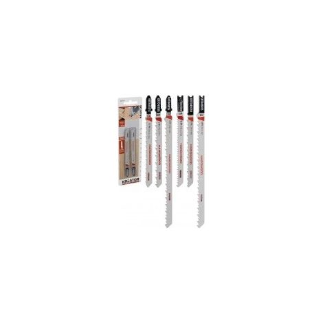 Sägeblätter für Säbelsägen, bi-metallisch, für Hartholz, Bezeichnung: 2 Blätter, Länge 100 mm, Zahnung 10 Tpi – Steigung 2,5 mm, Befestigung Form D