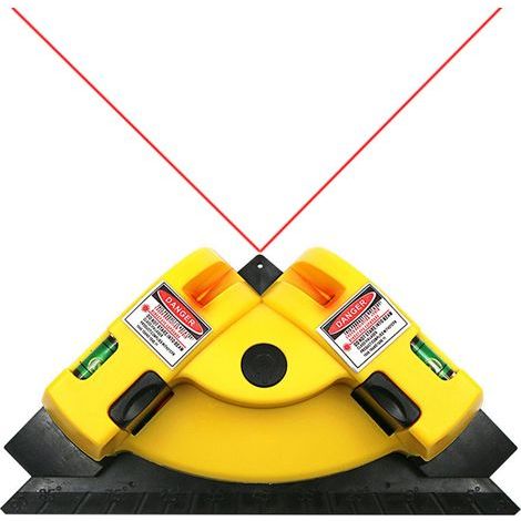 Niveau Laser à Angle Droit de 90 Degrés, Outil de Niveau Jauge de Ligne de Nivellement de Faisceau Rouge Visible Vertical Horizontal pour la Pose Au Sol Avec Batterie Intégrée