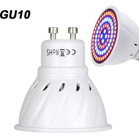 Bombilla LED GU10 roja y azul de 7 W para el crecimiento de plantas en invernaderos de interior - Alta potencia térmica (1/5)