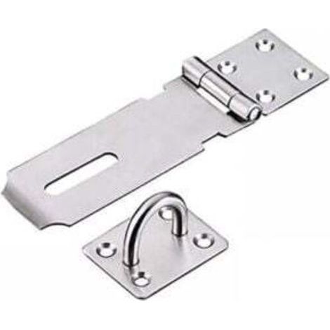 Moraillon de Cadenas en Acier Inoxydable, Heavy Duty Moraillon et Agrafe avec Vis, Fermoir de Porte Verrou de Porte Hangar Loquet Cadenas Agrafe (1/4)