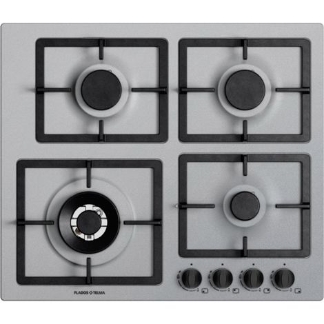 Piano cottura a gas Plados cucina FLAT60 4 fuochi da 60cm - Alluminio