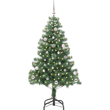 Albero di Natale Albero natalizio Albero festivo con 150 LED con supporto Verde 150 cm PVC (1/5)