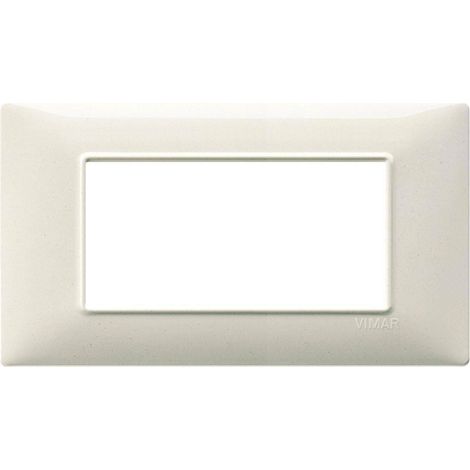 Vimar plana placa 4 mÓdulos tecnopolÍmero granito blanco 14654.06