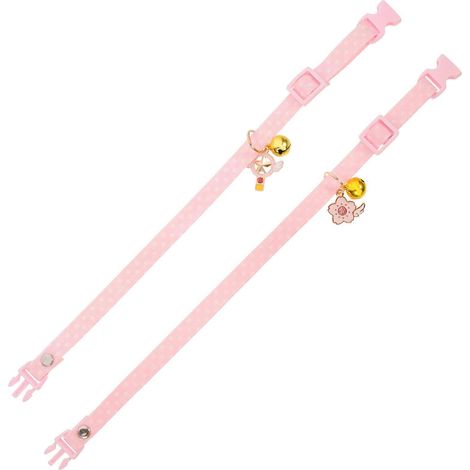 Collares decorativos para gatos y gatitos con cascabel para mascotas, 10 unidades, color rosa. (1/5)