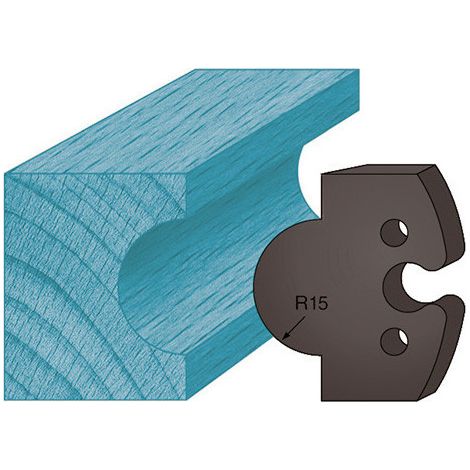 Diamwood Jeu de 2 Contre-fers Profilés en Acier - Ht. 48 x 5,3 mm - Entraxe 24 mm - Compatible avec Porte-outils de Toupie - Usage Professionnel (1/2)