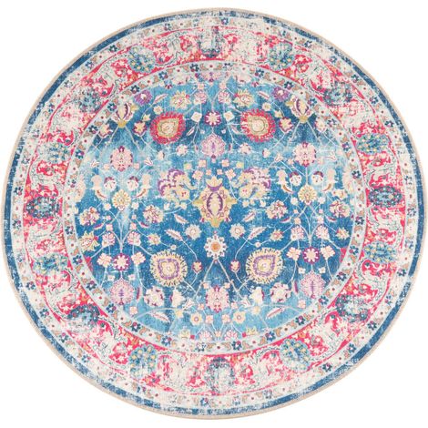 Maison Exclusive - Alfombra lavable multicolor Ø 120 cm (1/5)