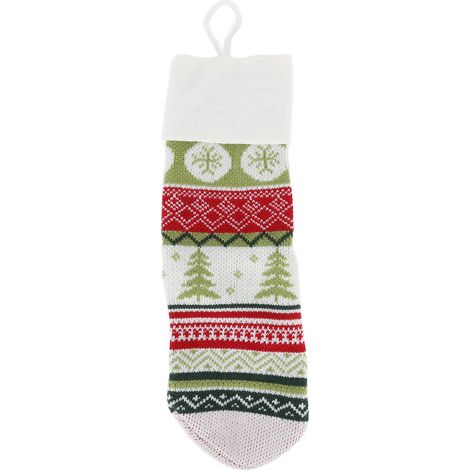 Lot de 10 chaussettes de Noël décoratives en corde blanche, sacs cadeaux pour fêtes, ornements pour sapin et décoration intérieure (1/5)