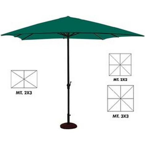 Ombrellone In Metallo Con Manovella - cm.200x300 palo ø mm.38 a 6 stecche
