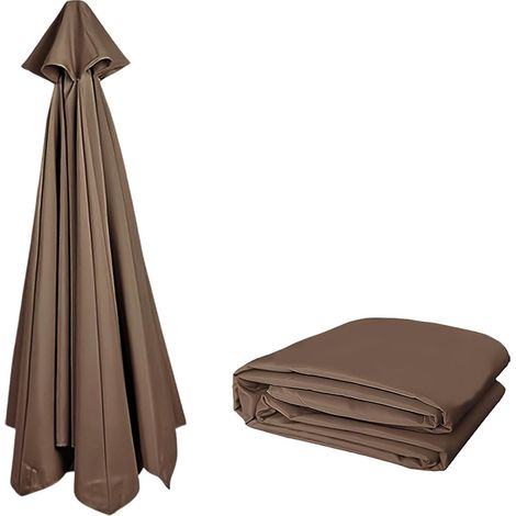 3.50M Rechange pour parasol de patio en extérieur Remplacement robuste pour parapluie de marché Toile de parasol pour 8 baleines Protection UV et imperméable auvent de rechange Seulement (1/5)