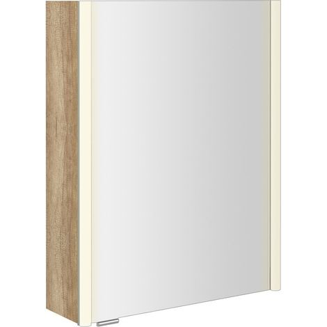 ALIX Armoire à miroir avec éclairage LED 56x70x17,5cm, gauche/droite, chêne Alabama