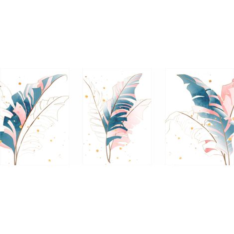 Poster-Set – bunte Boho-Federn PLN033 (1/5)