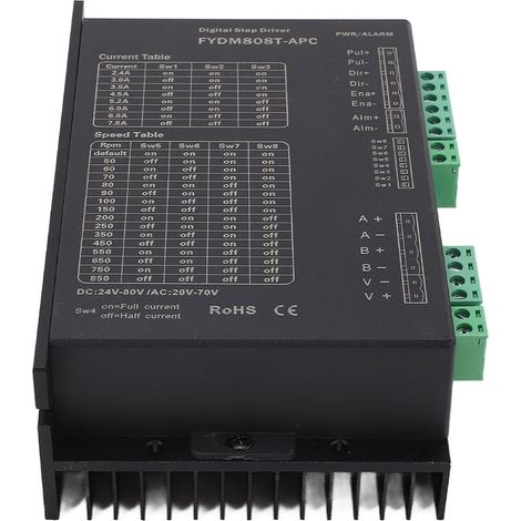 Zweiphasen-Schrittmotor-Controllerplatine mit spontanem Impuls für 42, 57 und 60 mm Schrittmotoren, Treiber für DC 24–80 V und AC 20–70 V (1/5)
