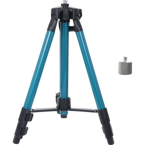 Trépied laser en croix - Barre d'extension réglable en hauteur sur 3 positions - Convient pour laser en croix d'interface de 5/8" (bleu) (1/5)