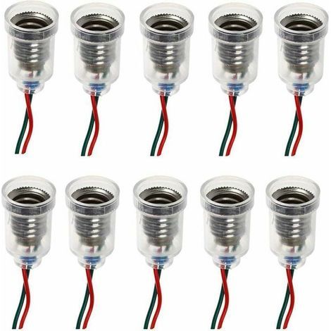 Lampes LED E10 Base de vis-à vis de petite bougie Ampoules Mont petites ampoules Porte-lumière de base avec fil Socket pour Home Expérience Test du circuit électrique Accessoires lumière 20cm (1/4)