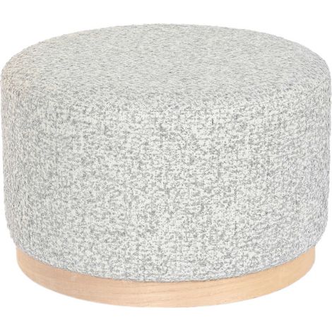 Pouf en polyester gris pour retirer ses chaussures - Gris clair chiné (1/3)