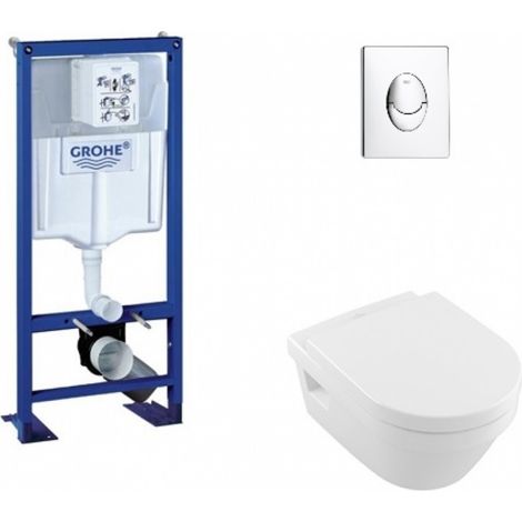 Pack WC Grohe Rapid SL + Cuvette Architectura TwistFlush + Plaque Chromée (1/5)