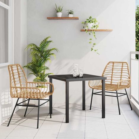 Ensemble de salle à manger pour jardin 3 pcs-Salon de jardin Marron polyrotin 330530 (1/5)