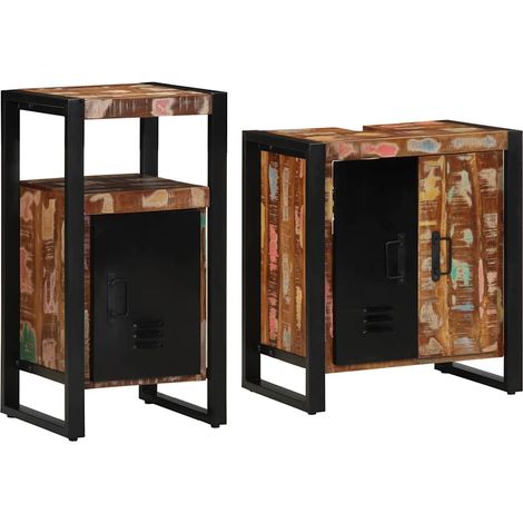Maison Exclusive - Badezimmermöbel-Set mit Regal 2 pcs Massives u