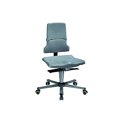 Sedia da lavoro girevole Sintec B con ruote in PP grigio 430-580mm (1/4)