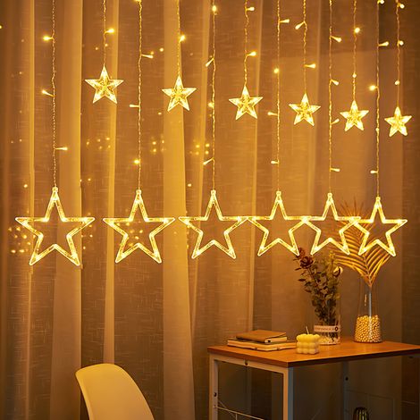 Randaco Catena luminosa a LED 12 stelle tenda luminosa per feste decorazione interna esterna impermeabile IP44 (1/5)