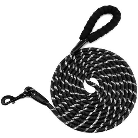 Correa para perros，9 metros，Apta para perros grandes y pequeños，Correa de adiestramiento，Ajustable，Correa reflectante，paseos y senderismo，Negra (1/5)