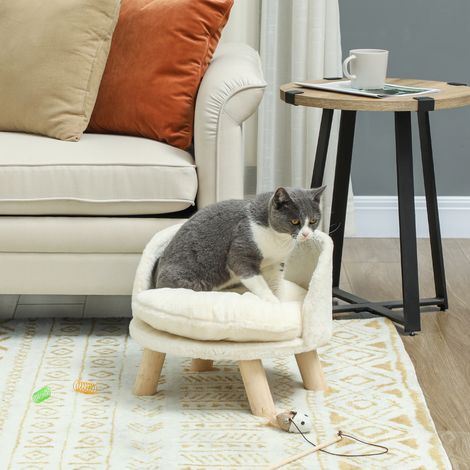 Panier pour chiens et chats, coussin doux et lavable, rebord de protection, 40,5 x 40,5 x 33 cm (1/5)