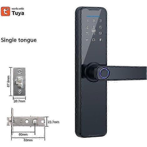 Serrure de porte intelligente numérique avec empreinte digitale, application, mot de passe, clé, serrure électronique pour la maison (1/5)